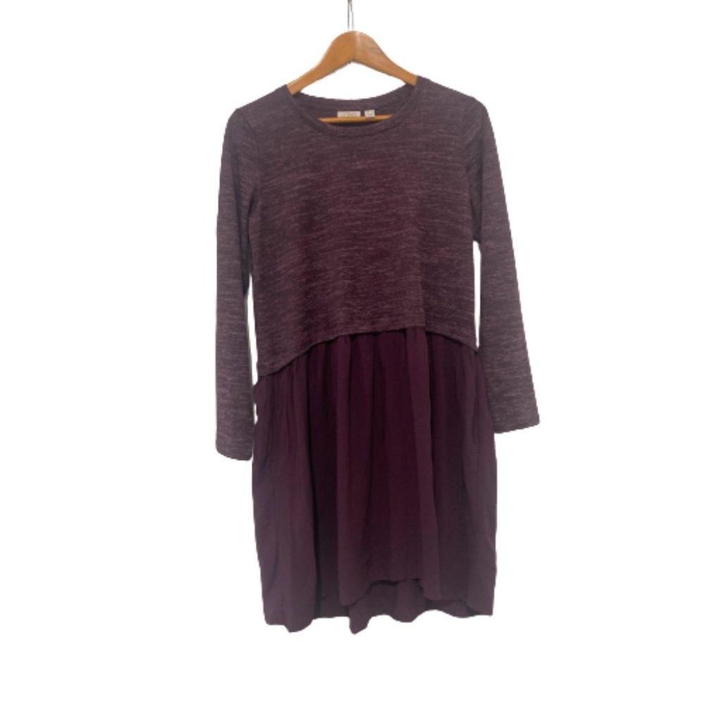 LOGO by Lori Goldstein Purple Burgundy Multimedia Dress Size Small